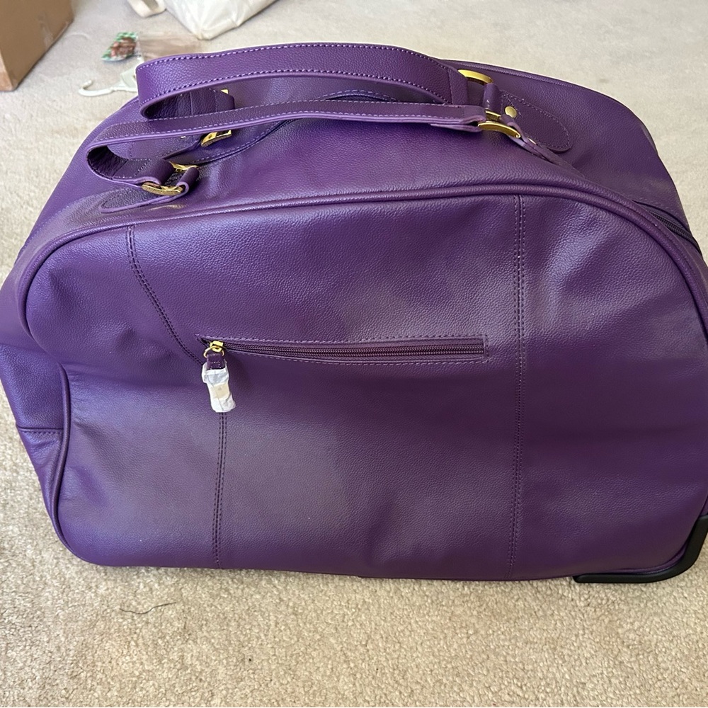 Purple Joy Iman Leather Women's Roller Bag